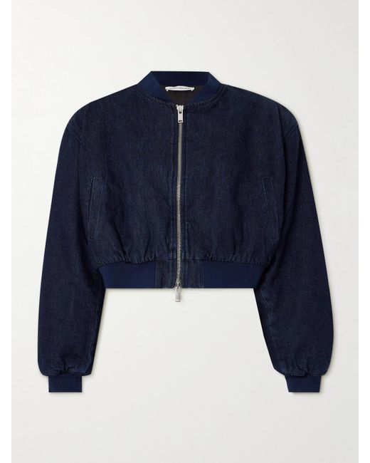 Frankie Shop Blue Micky Padded Denim Bomber