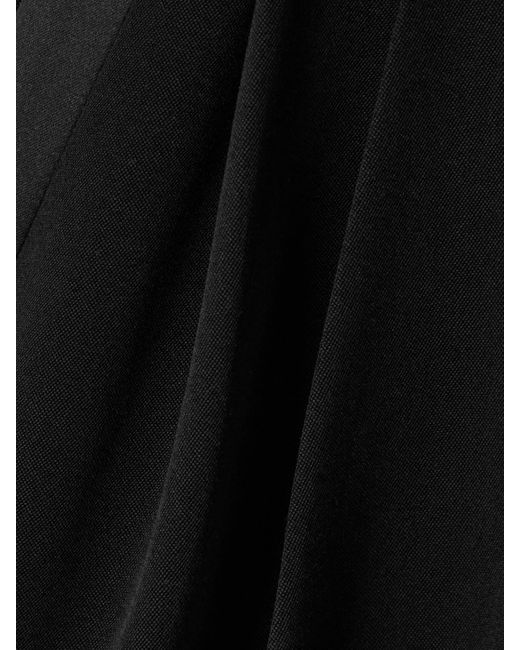 Saint Laurent Black Grain De Poudre Wool Wide-Leg Pants