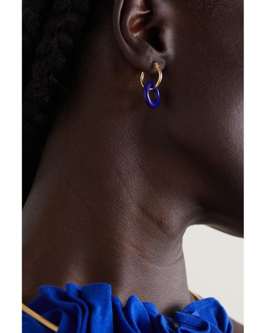 Mateo Blue Donut 14-Karat Lapis Lazuli Hoop Earrings