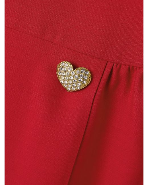 Valentino Garavani Red Embellished Wool And Silk-Blend Crepe Midi Dress
