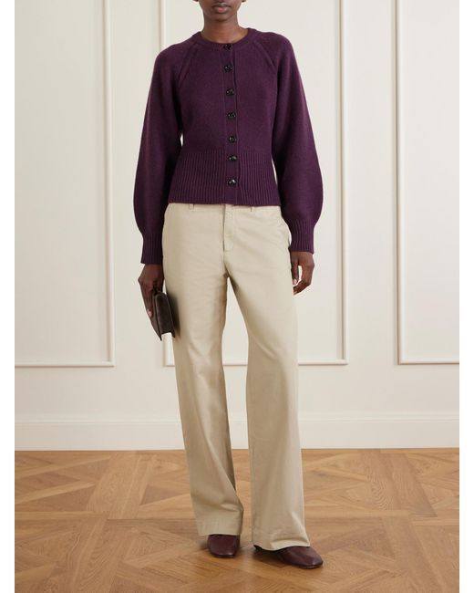 Allude Purple Cashmere Cardigan