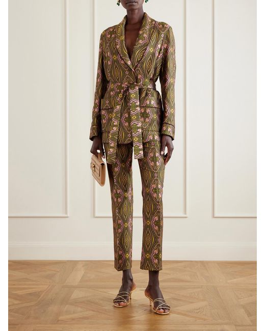 Etro Metallic Jacquard Crepe Blazer