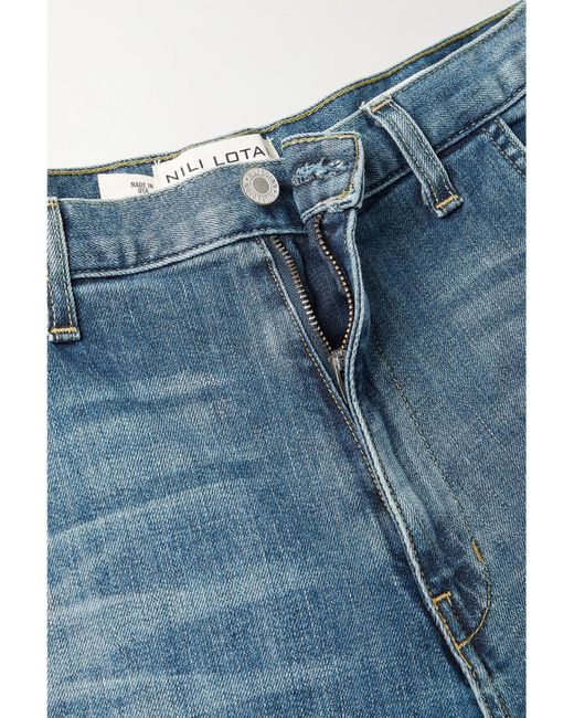Nili Lotan Blue Emerson High-Rise Tapered Jeans