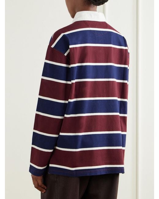 Polo Ralph Lauren Blue Logo-Embroidered Striped Cotton-Corduroy Polo Shirt