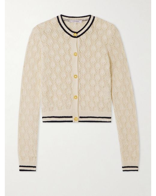 FRAME Natural The Rookie Cardigan Aus Bouclé Aus Einer Baumwollmischung