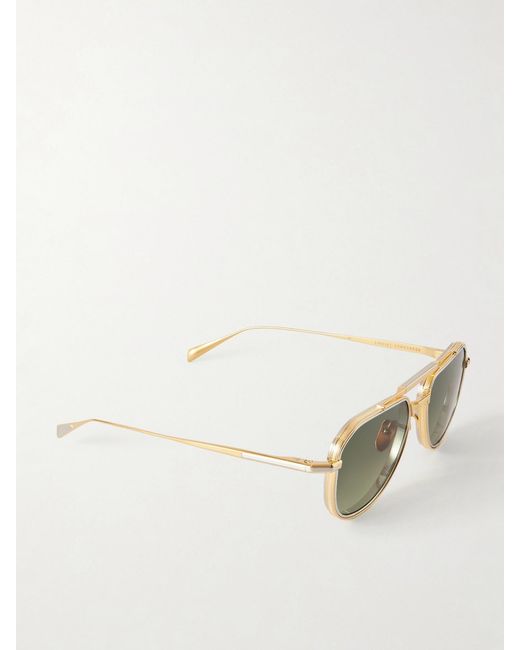 Jacques Marie Mage Green Commander Aviator-Style Sunglasses
