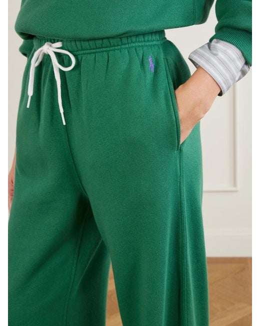 Polo Ralph Lauren Green Cotton-Blend Jersey Straight-Leg Sweatpants