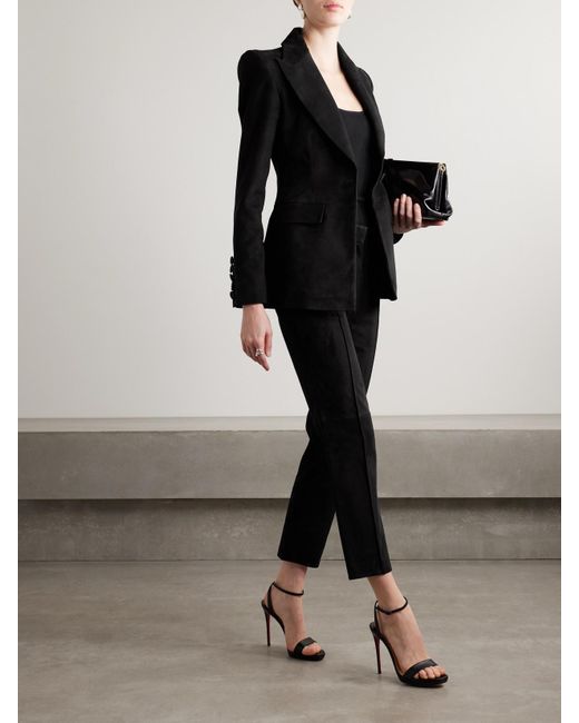 Alex Perry Black Suede Blazer