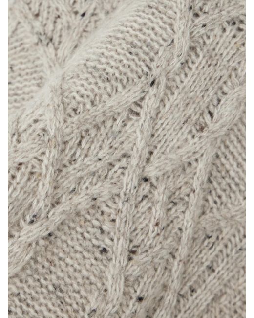 James Purdey & Sons Gray Cable-Knit Wool And Cashmere-Blend Turtleneck Sweater