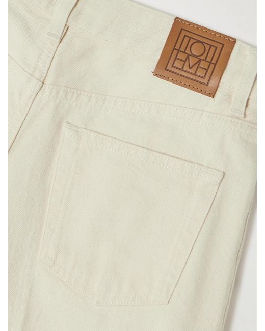 Totême Natural Pleated High-Rise Wide-Leg Organic Jeans