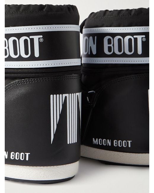 Moon Boot Black Icon Low Shell And Faux Leather Snow Boots