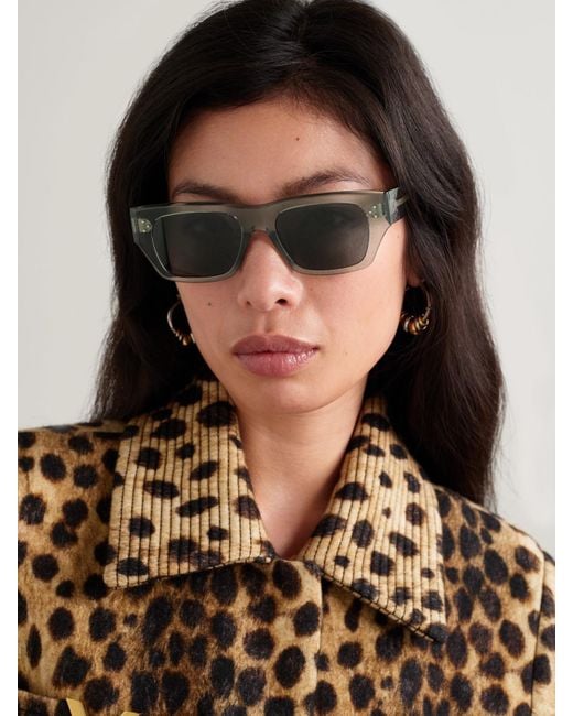 Céline Gray Square-Frame Acetate Sunglasses