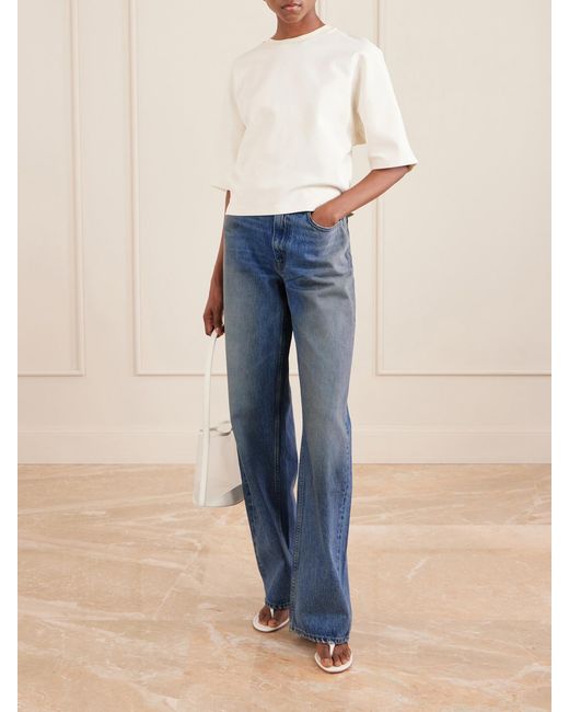 SLVRLAKE Denim Blue Kendra High-Rise Straight-Leg Jeans