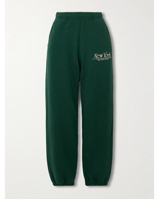 Sporty & Rich Green Ny 94 Jogginghose Aus Baumwoll-Jersey Mit Print