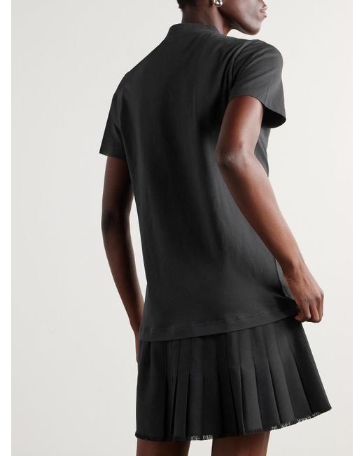 Balenciaga Black Layered Frayed Embellished Cotton-Jersey And Wool-Blend Twill Mini Dress