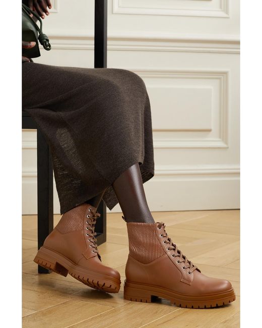 Gianvito Rossi Brown Martis 20 Leather Ankle Boots