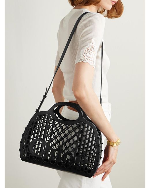 Sac Porté Épaule En Caoutchouc À Finitions En Cuir Et À Clous Cage Chloé en coloris Black
