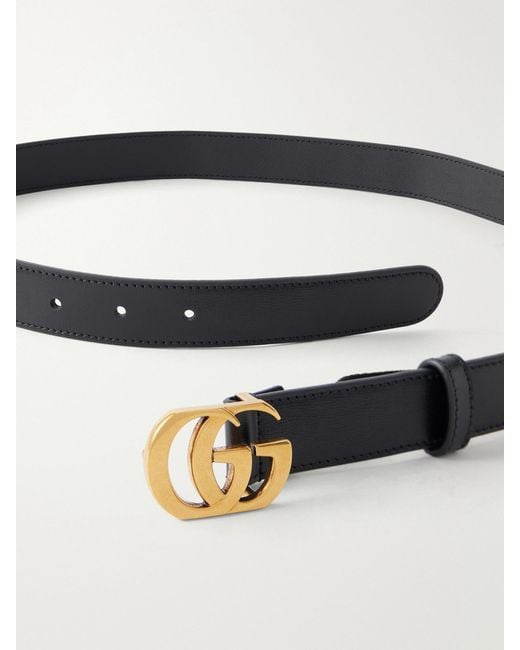 Gucci Blue Cut Gg Marmont Leather Belt
