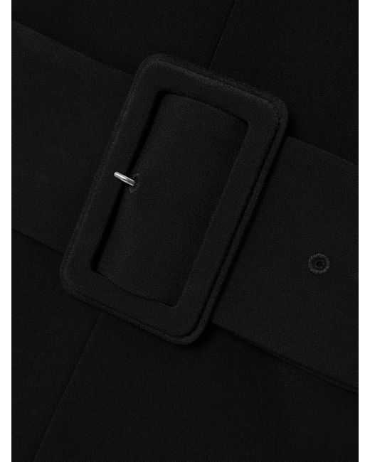 Another Tomorrow Black Midikleid Aus Crêpe Mit Gürtel