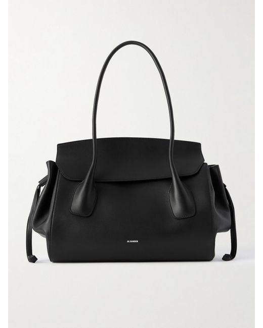 Jil Sander Black Voyage Small Leather Tote