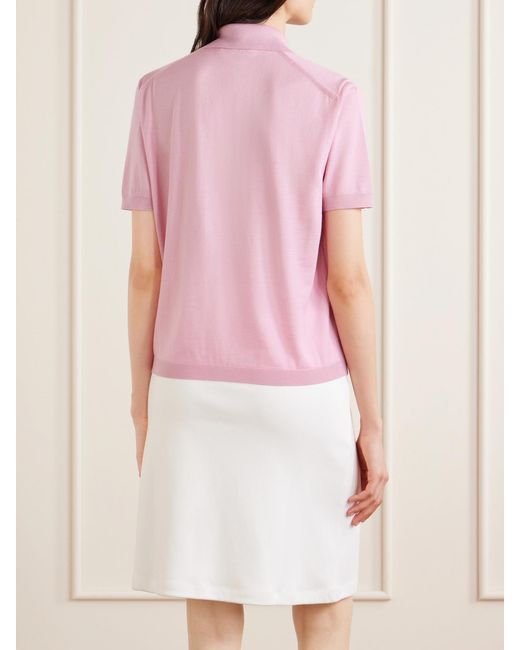 Jil Sander Pink Wool Polo Shirt