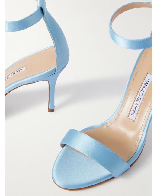 Manolo Blahnik Blue Chaos 90 Sandalen Aus Satin