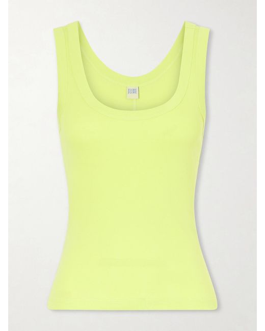 Flore Flore Yellow Hillie Organic Cotton-Jersey Tank Top