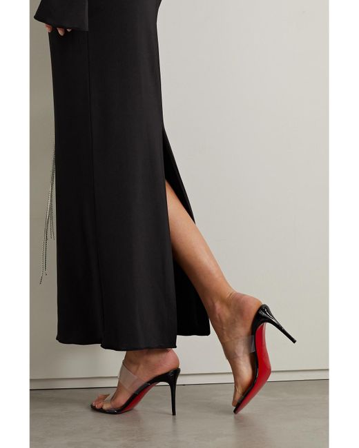Christian Louboutin White Just Nothing 85 Pvc And Patent-Leather Mules