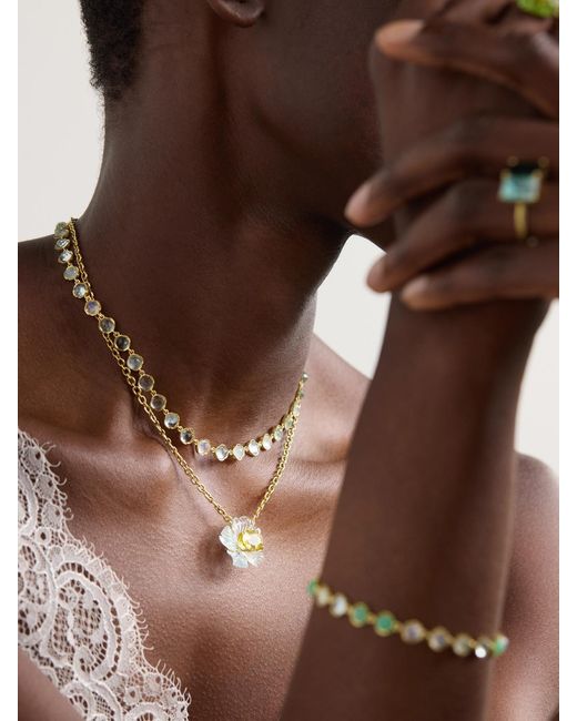 Irene Neuwirth Natural Classic 18-Karat, Moonstone And Aquamarine Necklace