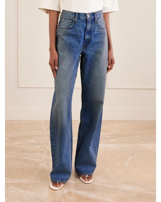 SLVRLAKE Denim Blue Kendra High-Rise Straight-Leg Jeans