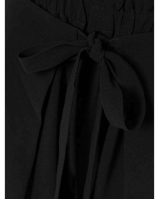 Cult Gaia Black Naomi Crepe Wide-Leg Wrap Pants