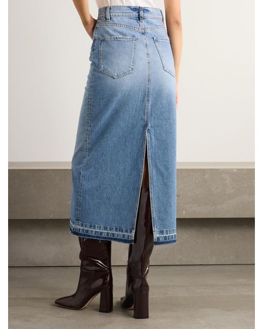 Fortela Blue Denim Midi Skirt