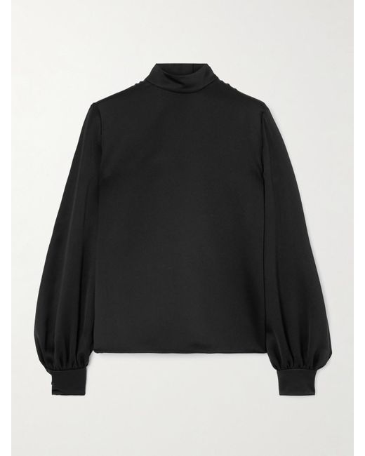 Loro Piana Black Carys Embellished Silk-Satin Blouse