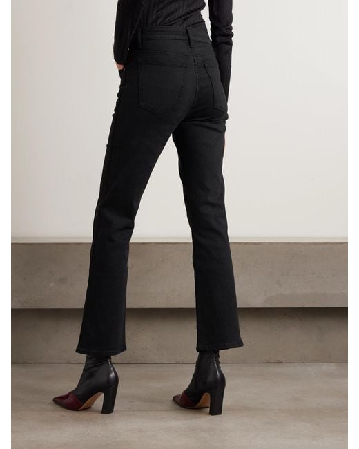 Khaite Black Vivian Mid-Rise Slim-Leg Jeans