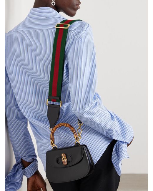 Gucci Black Bamboo 1947 Leather Shoulder Bag