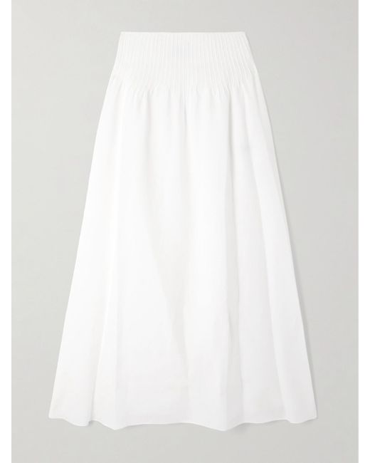 Jupe Midi En Lin Penelope Gabriela Hearst en coloris White