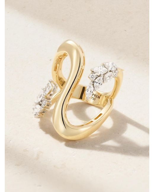 YEPREM Natural 18-Karat And Diamond Ring