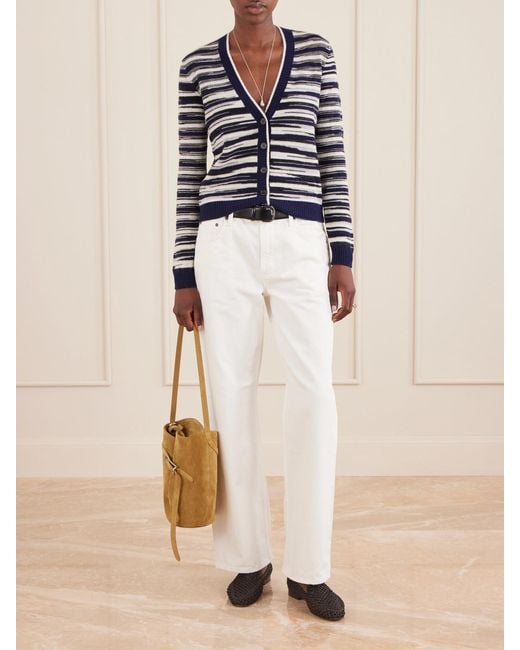 Missoni Blue Striped Cashmere And Wool-Blend Cardigan
