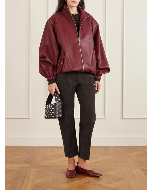 Citizens of Humanity Black Winslow Suede Straight-Leg Pants