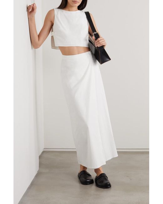 Reformation Cotton Mylie Tank Topmidi Skirt Set in White Womens Clothing Suits Skirt suits 