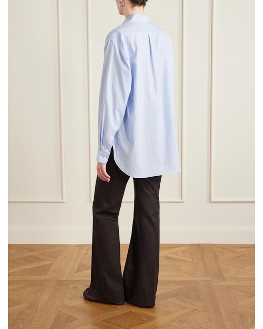 Ssstein Blue Suvin Cotton-Poplin Shirt