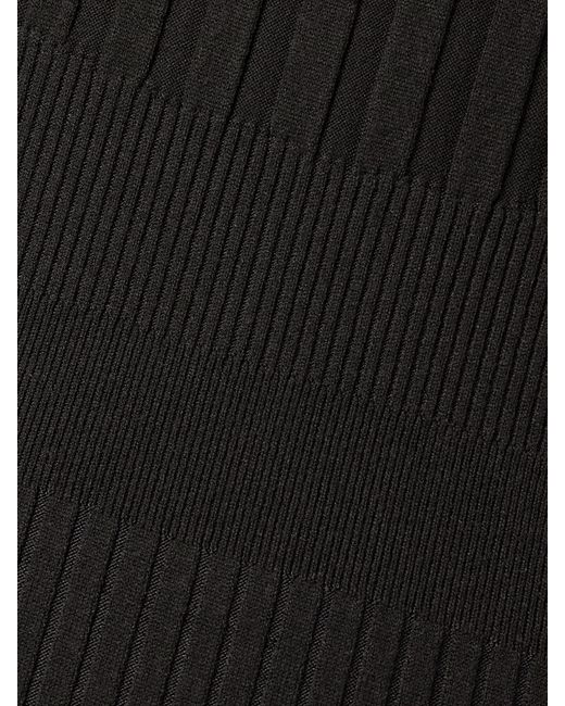Proenza Schouler Black Ezme Paneled Knitted Midi Dress