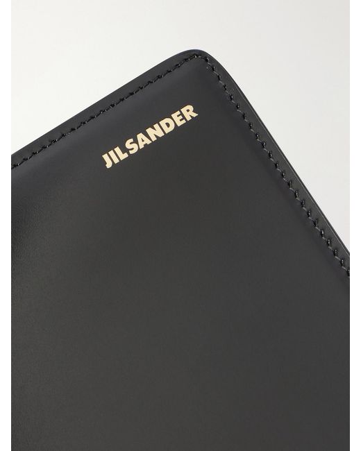 Jil Sander White File Small Leather Shoulder Bag