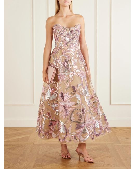 Elie Saab Pink Sequin-Embellished Tulle Gown