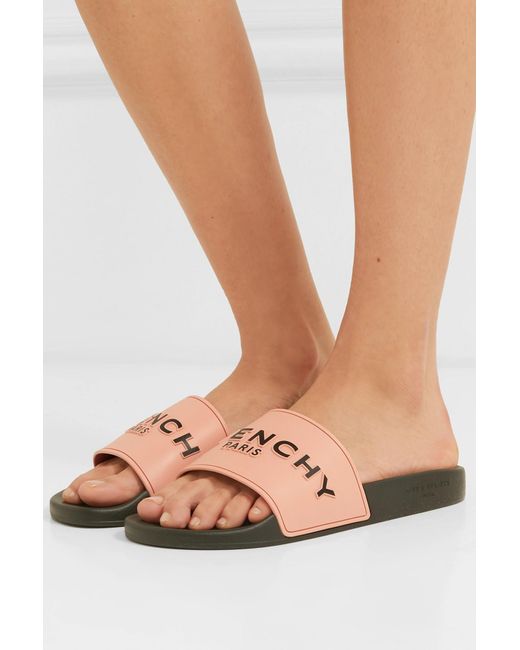 givenchy logo rubber slides