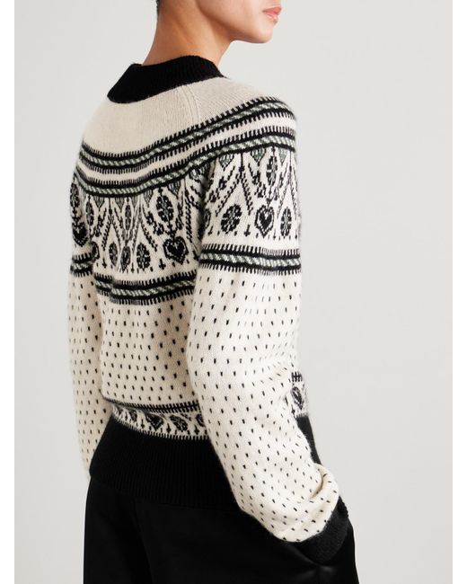 Khaite Natural Guy Intarsia Cashmere-Blend Sweater