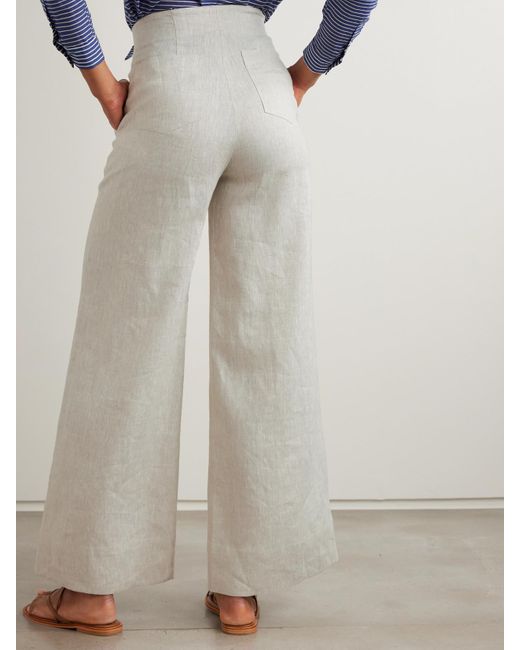 ANDRES OTALORA White Me Hablas Linen Wide-Leg Pants
