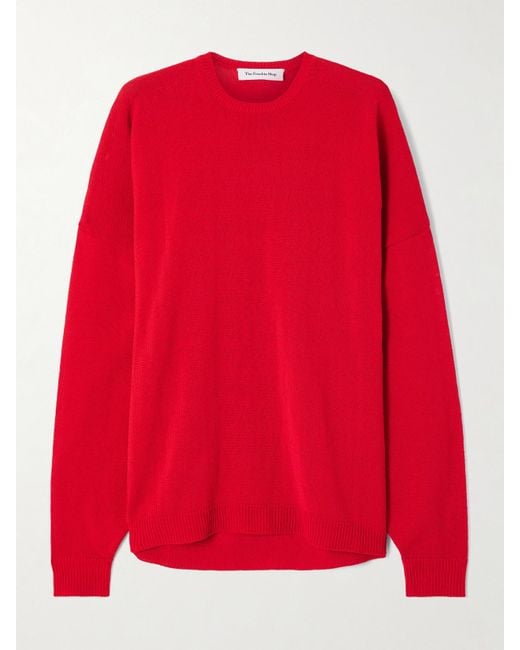 Frankie Shop Red Basel Cotton-Blend Sweater