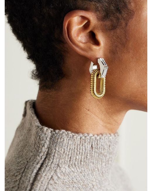 Rabanne Metallic Xl Link And-Tone Crystal Earrings