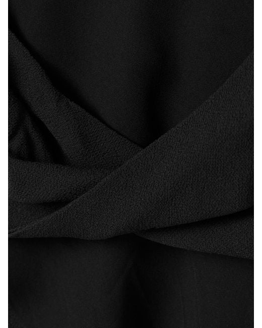 TOVE Black Esme Layered Draped Silk-Chiffon And Wool-Crepe Maxi Dress